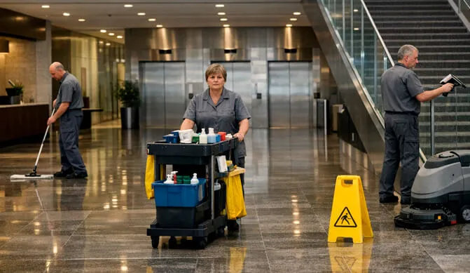 Клинеры Real Services убирают бизнес-центр