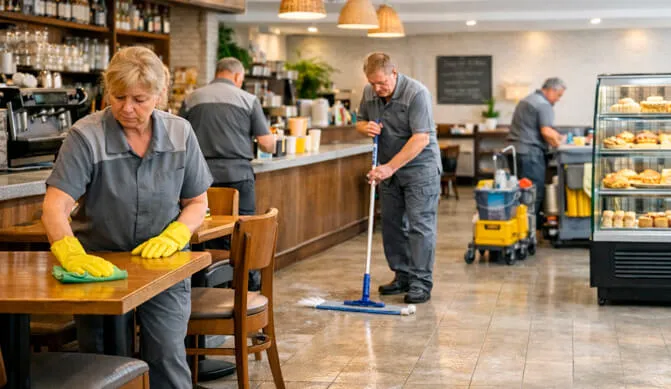 Клинеры Real Services в кафе