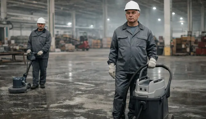 Клинеры Real Services убираются на заводе